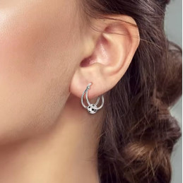 boucles d'oreilles ballon de foot sur anneau coupe du monde