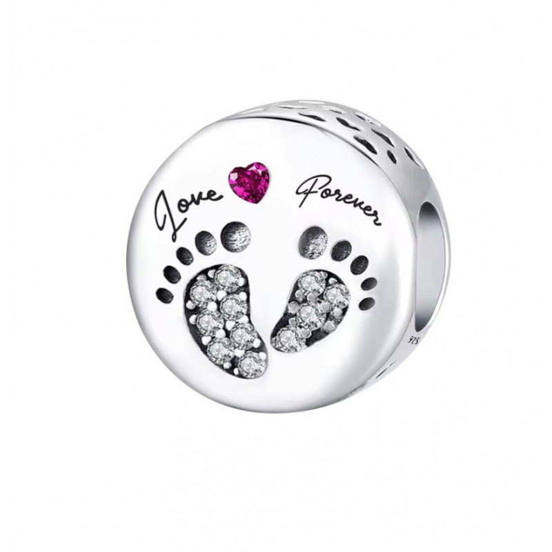 Charm pour bracelet pied bébé cadeau naissance maman