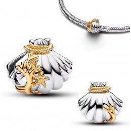 Charm pour bracelet coquillage argent corde corail or