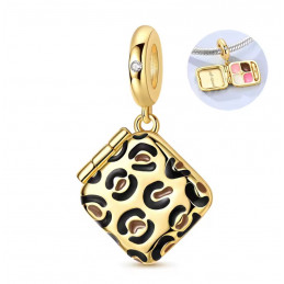 Charm pour bracelet trousse maquillage léopard ord