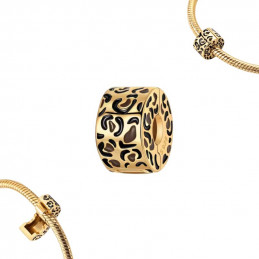 Charm bijou clip couleur couleur doré séparateur motif léopard