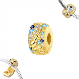 Charm pour bracelet clip espaceur couleur doré coquillage mer