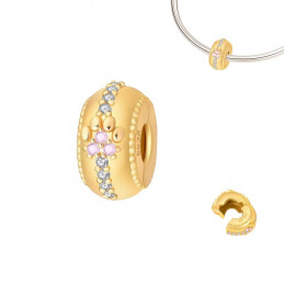 Charm pour bracelet séparateur clip strass patte de chien
