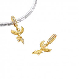 Charm bijou pour bracelet oiseau Phénix couleur doré