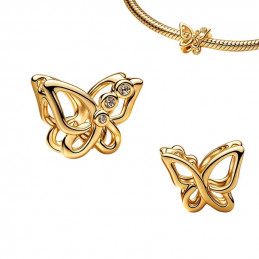 Charm bijou pour bracelet papillon ajouré couleur doré