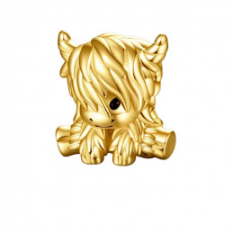 Charm pour bracelet vache highland écosse couleur doré