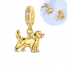 Charm bijou pour bracelet chien suspendu couleur doré