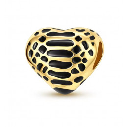 Charm bijou pour bracelet coeur doré léopard