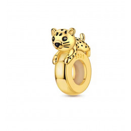 Charm pour bracelet séparateur doré léopard bloqueur