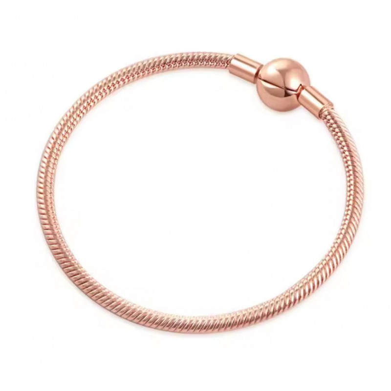 bracelet pour charm doré rose boule