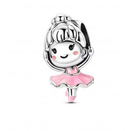 Charm pour bracelet danseuse robe rose ballerine
