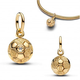 Charm pour bracelet doré ballon de foot