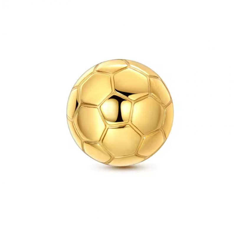 Charm pour bracelet doré ballon de foot