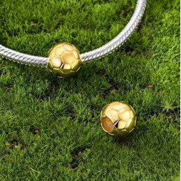 Charm pour bracelet doré ballon de foot