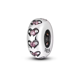 Charm pour bracelet séparateur petit coeur rose