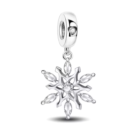Charm pour bracelet flocon neige strass