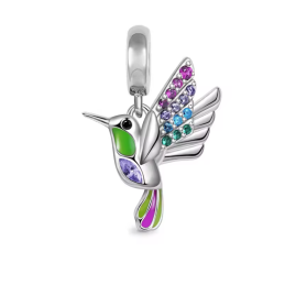Charm pour bracelet oiseau colibri coloré