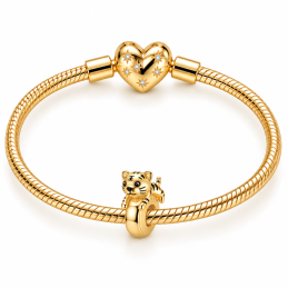 Charm pour bracelet séparateur doré tigre bloqueur