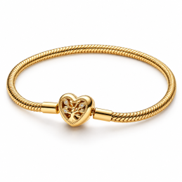 bracelet pour charm doré coeur arbre de vie
