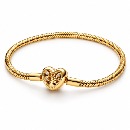 bracelet pour charm doré coeur arbre de vie
