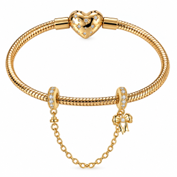 Charm pour bracelet chaine de sécurité doré noeud