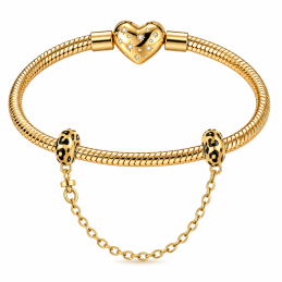 Charm pour bracelet chaine léopard bloqueur doré