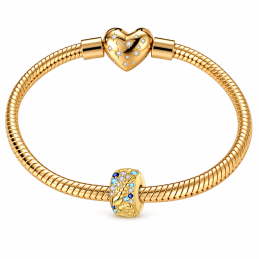 Charm pour bracelet clip espaceur doré coquillage mer