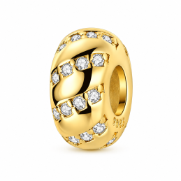Charm pour bracelet séparateur espaceur doré strass blanc