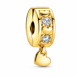 Charm pour bracelet bijou clip coeur pendentif doré