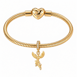 Charm bijou pour bracelet oiseau Phénix doré