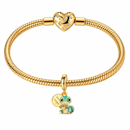 Charm pour bracelet lezard gecko doré
