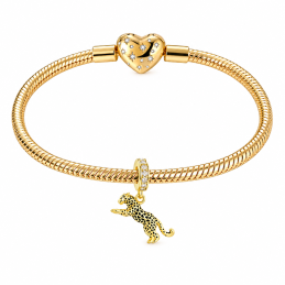 Charm pour bracelet léopard doré