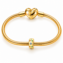 Charm pour bracelet séparateur clip étoile soleil strass doré