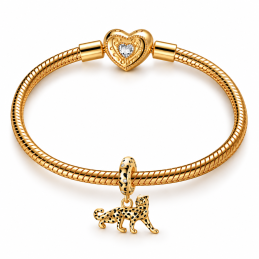 Charm pour bracelet doré panthère