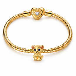 Charm bijou pour bracelet lion doré