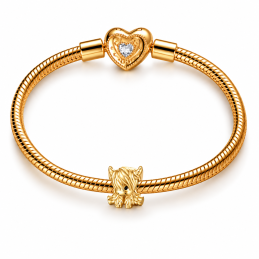 Charm pour bracelet vache highland écosse doré