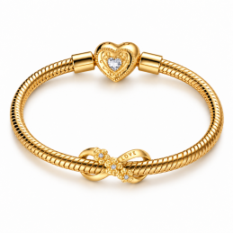 Charm pour bracelet infini fleur doré