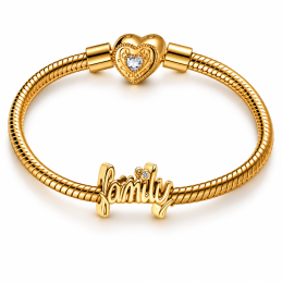 Charm pour bracelet famille doré