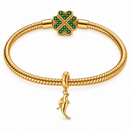Charm bijou pour bracelet bébé maman phoque doré