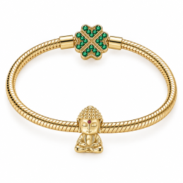 Charm pour bracelet doré statuette bouddha Inde