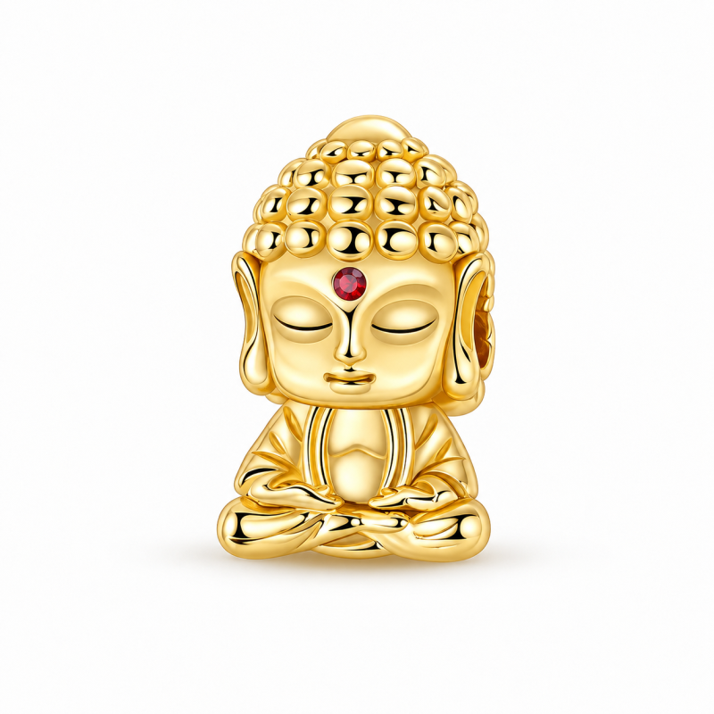 Charm pour bracelet doré statuette bouddha Inde