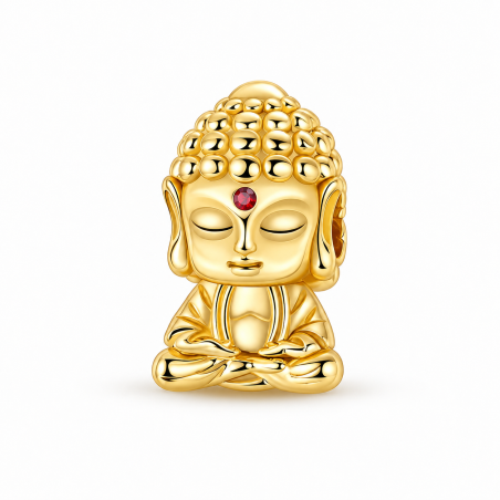 Charm pour bracelet doré statuette bouddha Inde