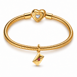 Charm pour bracelet cadeau lettre d'amour doré