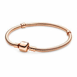 bracelet pour charm doré rose cylindre lisse