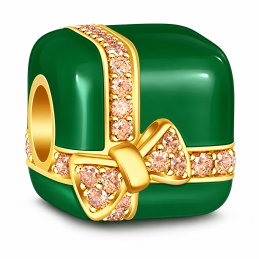 charm pour bracelet cadeau vert noeud doré