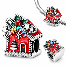 charm pour bracelet maison de noel bonbon pain d'épices