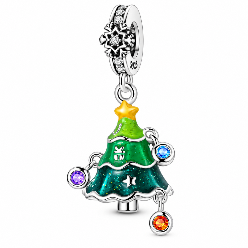 charm pour bracelet sapin vert boule de noel