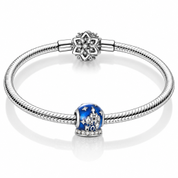 Charm pour bracelet boule bleu chateau de princesse