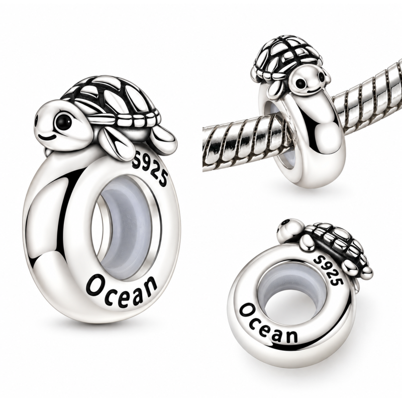 Charm pour bracelet tortue sur bloqueur