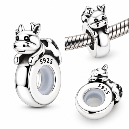 Charm pour bracelet bloqueur vache allongé